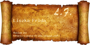Liszka Frida névjegykártya
